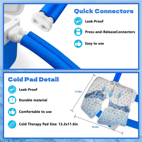 Vista 5 de Inmoredo Máquina de hielo para rodilla después de cirugía, máquina de terapia de frío para reemplazo de rodilla con temporizador programable