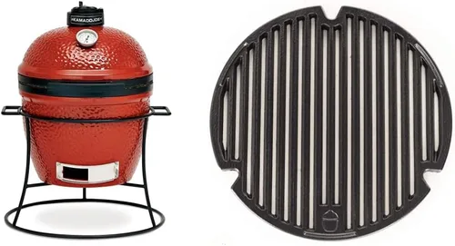 Vista 9 de Kamado Joe KJ13RH - Parrilla de carbón portátil de 13.5 pulgadas, color rojo intenso, incluye cubierta de parrilla KJ15080420, placa de hierro