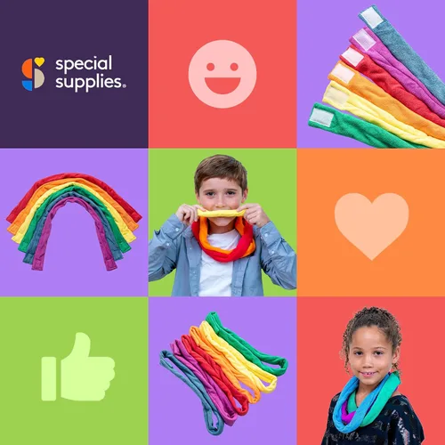 Vista 7 de Special Supplies Collares masticables para niños y niñas, 6 bandas, paño de rizo suave y súper absorbente, camisa y ropa alternativa de estimulación