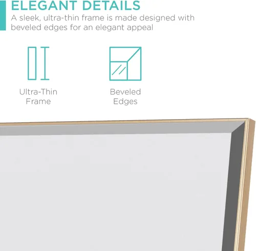 Vista 10 de Best Choice Products Espejo grande de longitud completa de 65 x 22 pulgadas, espejo rectangular colgante e inclinado para dormitorio, sala de estar