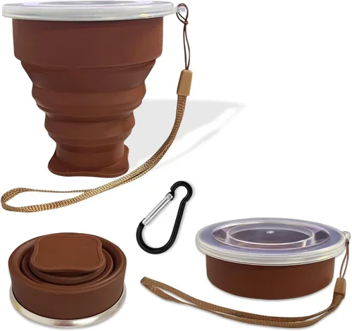 Vista 15 de Collapsible Cup - Silicone Foldable Cup-Expandable Folding Drinking Cup -Reusable Portable Mugs Cup For Travel, Camping, Hiking, Survival, Car
