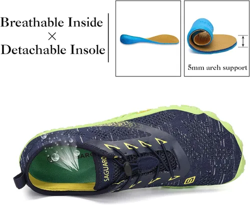 Vista 6 de SAGUARO Men's Women's Barefoot Minimalist Shoes Athletic Hiking Water Shoes for Aqua Swimming Trail Running Cross Training