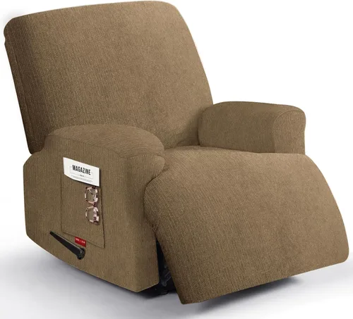 Vista 28 de 3 fundas elásticas para sillas reclinables, fundas de tela de felpa y protectores duraderos de muebles para niños y mascotas (1 plaza, negro)
