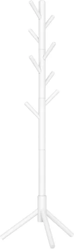 Vista 16 de VASAGLE Perchero de Madera Maciza, Perchero de Pie en Forma de Árbol con 8 Ganchos, 3 Opciones de Altura, para Ropa, Sombreros, Bolsos, Sala