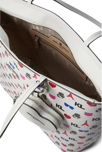 Vista 3 de Karl Lagerfeld Paris Adele Tote MultiBlanco Talla única, Multicolor blanco