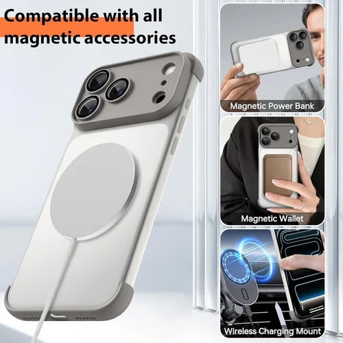 Vista 3 de [Usado] Funda para teléfono sin marco aidvaia, compatible con iPhone 17 Pro, funda protectora minimalista de TPU.