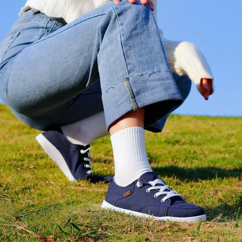 Vista 8 de STQ Zapatos deportivos sin cordones para mujer, zapatos casuales de lona, lavables a máquina