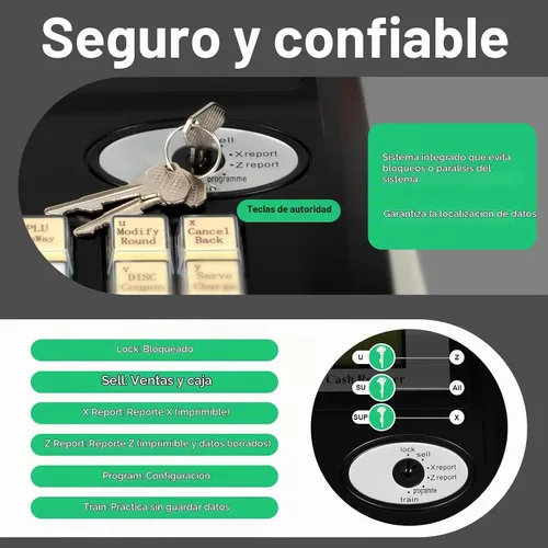 Vista 5 de Caja registradora electrónica para pequeñas empresas con cajón de efectivo, pantalla LED digital orientada al cliente, impresión térmica de recibos