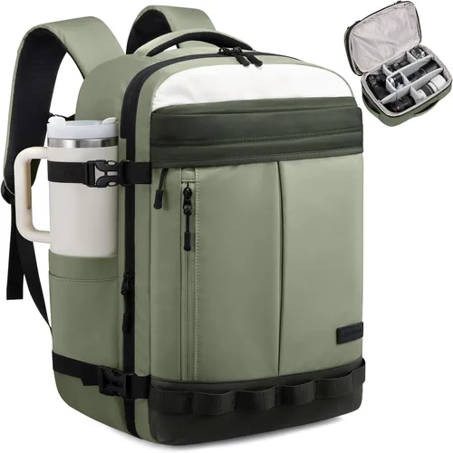 Vista 21 de LOVEVOOK - Mochila de viaje para mujer y hombre, aprobada como equipaje de mano, bolsa de artículos personales TSA, accesorios esenciales