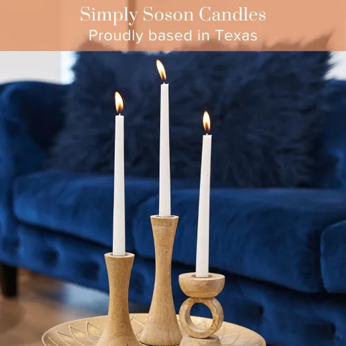 Vista 3 de Simply Soson Velas cónicas blancas de 10 pulgadas, juego de 30 velas altas, sin goteo, a granel