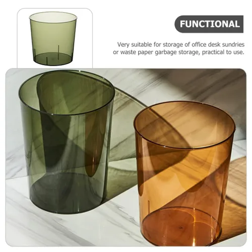 Vista 8 de LIFKOME Papelera de plástico para basura, cubo de basura pequeño, redondo, contenedor de basura para fiestas, para baño, dormitorio, oficina