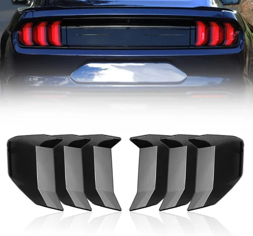 Vista 10 de HAKA TOUGH Cubierta de lámpara de luz trasera + marco de luces traseras para Ford Mustang 2018 2019 2020 2021 luces traseras marco biseles anillo