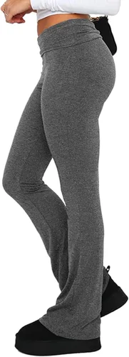 Vista 3 de PRIVIMIX Leggings acampanados de cintura baja para mujer, pantalones de yoga con corte de bota, pantalones deportivos
