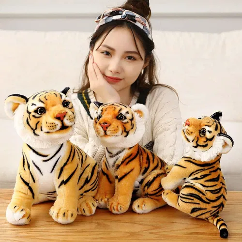 Vista 7 de Berry President Juguetes de peluche, juguetes de peluche, juguetes de peluche de tigre sentado, muñecas de animales realistas y encantadoras