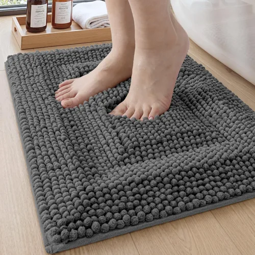 Vista 26 de DEXI Alfombrillas de baño para el baño 16x24, alfombra de baño antideslizante lavable, alfombrilla de baño de chenilla gruesa y suave absorbente