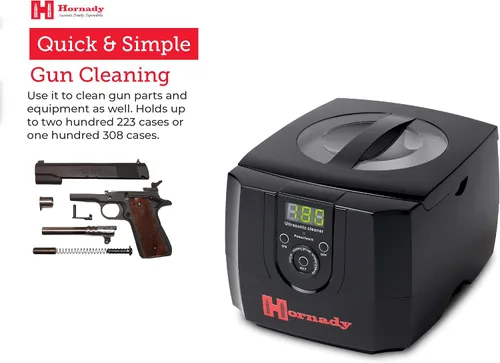 Vista 3 de Hornady Lock-N-Load Limpiador sónico - Limpiar casos, piezas y equipos de pistola - Residuos de carbono eliminados, deslustre y oxidación - Tanque
