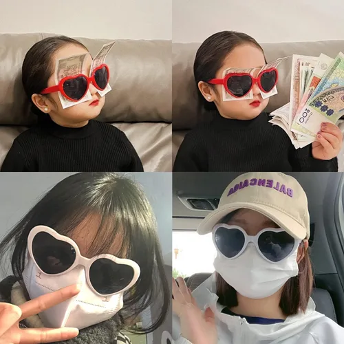Vista 6 de Paquete de 4 lentes de difracción en forma de corazón para mujer, lentes de sol con efecto de corazón perfectos para accesorios del día de San