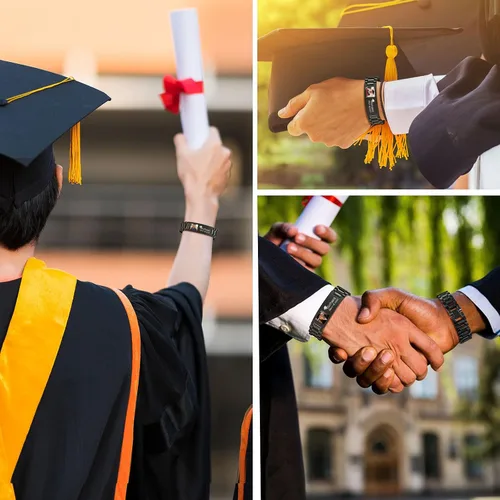 Vista 7 de MEALGUET Regalos de graduación para él, pulsera de graduación personalizable, regalo inspirador para graduados universitarios de clase de 2025