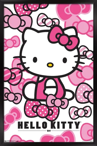 Vista 9 de Trends International Hello Kitty - Póster de pared con lazos, 14.725 x 22.375 pulgadas, versión enmarcada de madera de granero