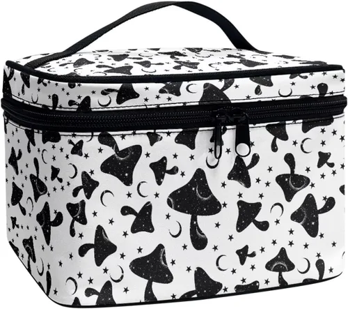Vista 41 de Flashideas Bolsa de maquillaje para cosméticos Almacenamiento vertical Bolsa de maquillaje de viaje de gran capacidad, Caballo Azteca 1