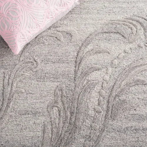 Vista 7 de SAFAVIEH Jardin Collection - Alfombra de área de 5 x 8 pies, gris, lana hecha a mano, ideal para zonas de alto tráfico en sala de estar, dormitorio