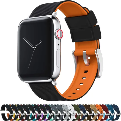 Vista 3 de Barton Watch Bands - Extensibles de silicona Elite para reloj - Accesorios y adaptadores negros con deposición física de vapor, de liberación