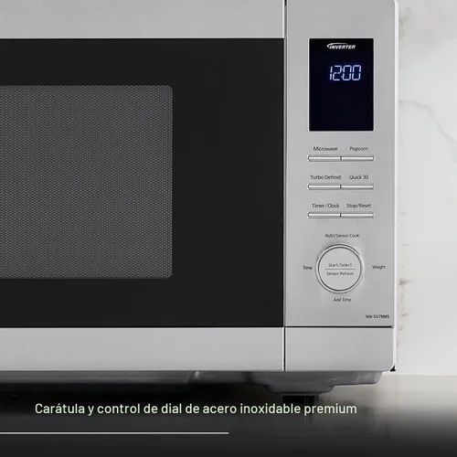 Vista 7 de Panasonic NN-SV79MS Horno Microondas de Encimera Inversor Inteligente de 1.4 pies cúbicos que Funciona con Alexa, 1200 Vatios de Potencia con Sensor