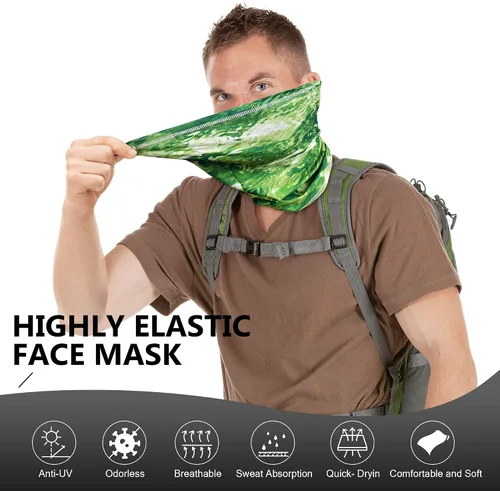Vista 3 de MCTi - Mascada para el cuello con protección UV, UPF 50, para correr, pescar, pasamontañas, turbante.