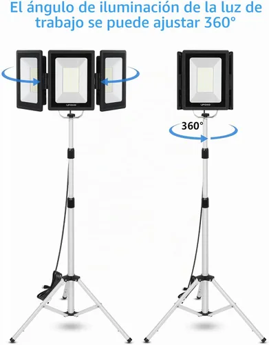 Vista 6 de UFOND 21000LM LED Work Light with Stand, Foldable Worklight 3 Brightness