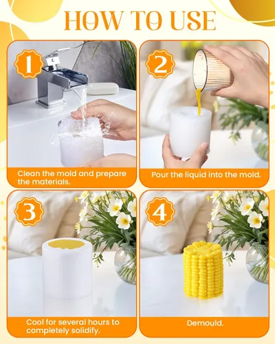 Vista 7 de Molde de silicona en forma de maíz, moldes de maíz 3D, molde de caramelo de alimentos artificiales, moldes de mousse de postre francés, molde