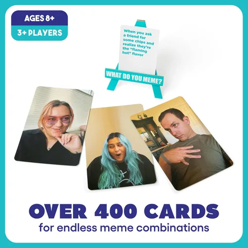 Vista 5 de WHAT DO YOU MEME? Family Edition by Relatable, Now with Refreshed Content - Kids Games 8+, Family Games for Kids and Adults, Includes 300 Caption