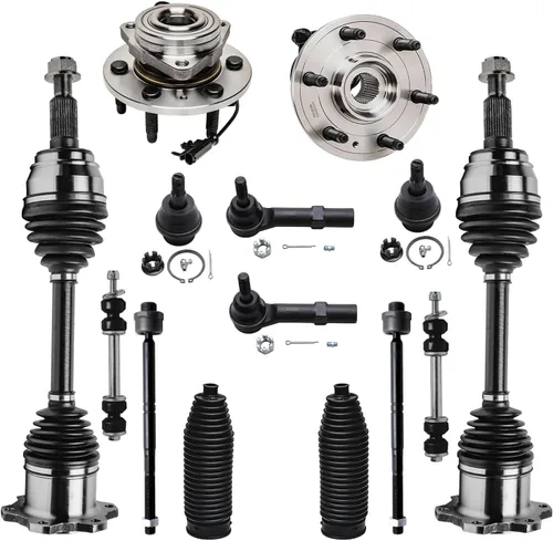 Vista 120 de Detroit Axle - Kit de suspensión delantera 4WD para Nissan Frontier Pathfinder Xterra, 2 cubos de rodamientos de ruedas, 2 brazos de control