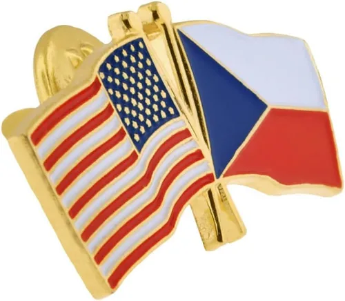 Vista 98 de PinMart Pin de solapa esmaltado con bandera de la amistad cruzada de Estados Unidos y el mundo