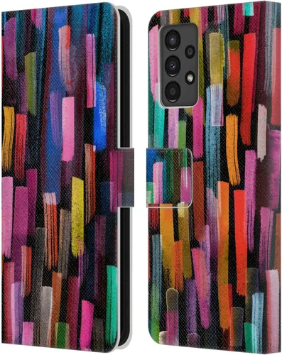 Vista 159 de Head Case Designs Officially Licensed Ninola Brushstrokes Black Summer Patterns Leather Wallet Case Compatible with Samsung Galaxy A07 4G