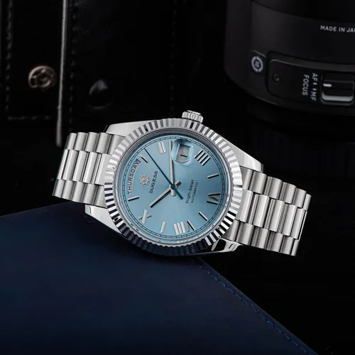 Vista 7 de Sugess S433.01 DD Date & Day Business Seagull Reloj mecánico automático para hombre, plateado, Mecánico