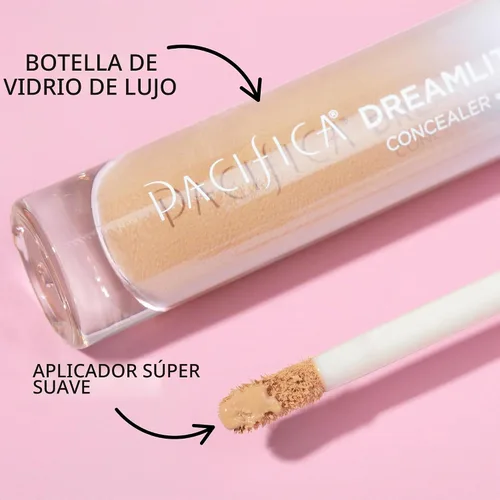 Vista 8 de Pacifica Corrector DreamLit Glow de cobertura completa con escualano para ojeras y corrección de manchas oscuras, ligero y duradero, vegano y libre