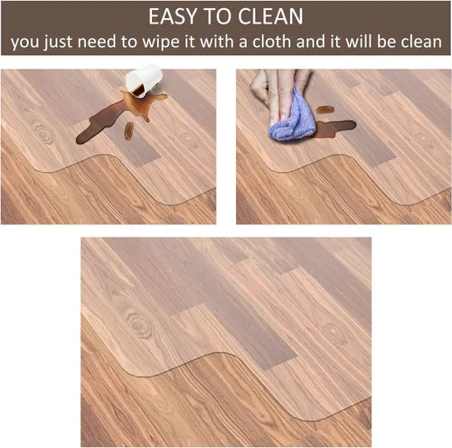 Vista 5 de Tapete para Silla de Oficina para Piso de Madera Dura, 48" x 30" Tapete de Vinilo Transparente para Silla de Escritorio Protector de Piso para Silla