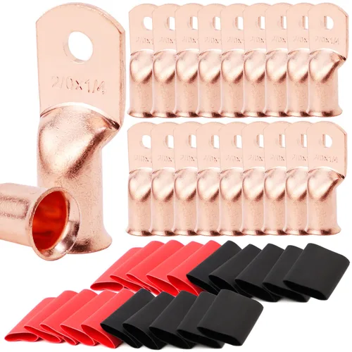 Vista 91 de TKDMR - Kit de 264 piezas de extremos de cable de batería, 132 piezas de terminales de anillo de lengüetas de cable de cobre resistentes AWG 8 6 4 2
