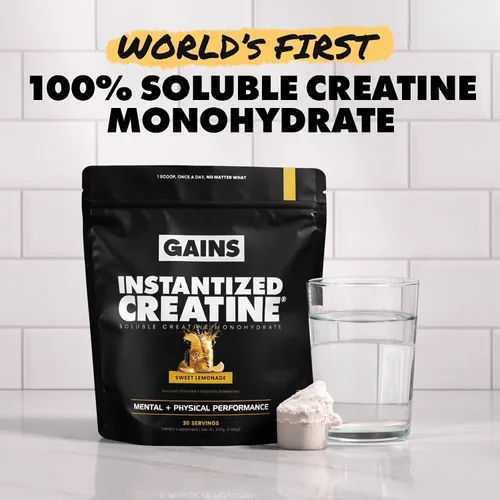 Vista 4 de Ganancias en monohidrato de creatina instantánea a granel para mujeres y hombres, polvo soluble para antes del entrenamiento, apoya la construcción