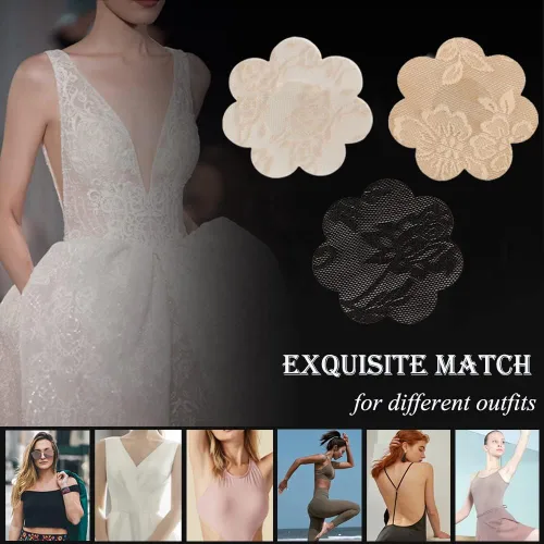 Vista 6 de 2 pares de cubiertas de pezón, fundas de silicona para pezones para mujeres, adhesivos y reutilizables para vestidos sin espalda