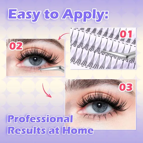 Vista 5 de Arison Lashes Extensiones de pestañas inferiores, 4 estilos, pestañas inferiores, pestañas inferiores individuales, de 0.315 a 0.318 pulgadas, banda