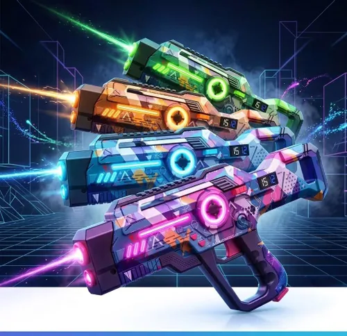 Vista 9 de Laser Tag Recargable, Set de Lazer Tag de 2 para Niños Juego Interior y Exterior, Ideas de Regalo para Niños Adolescentes y Adultos, Juguetes