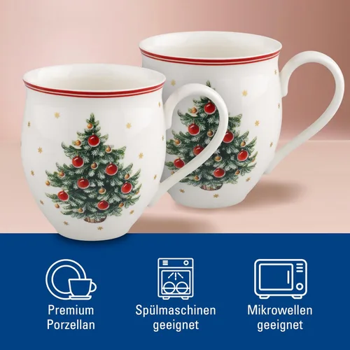 Vista 3 de Villeroy & Boch Delight - Juego de tazas de 2 piezas, X Mas Tree