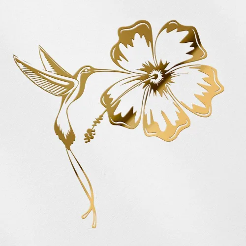 Vista 17 de Adhesivos transparentes de tatuaje de colibrí e hibisco (azul celeste) Calcomanías de vinilo impermeables prémium para teléfono portátil, accesorio