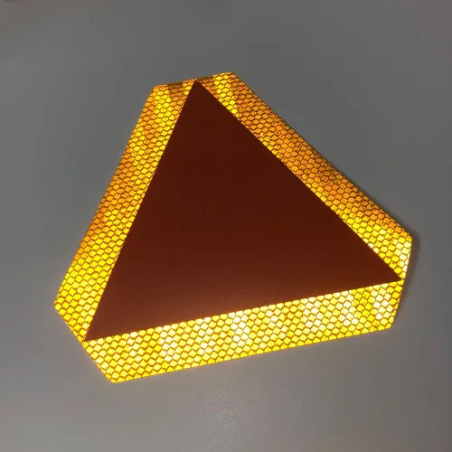 Vista 4 de 5 calcomanías de señal de vehículo de movimiento lento, 5 x 6 pulgadas, reflectantes, triangulares de seguridad, calcomanías reflectantes