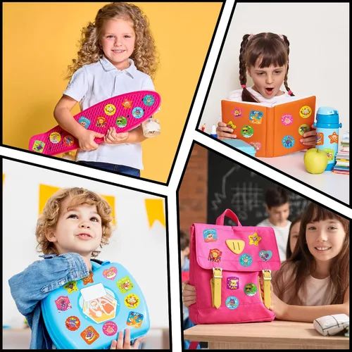 Vista 7 de HORIECHALY 3 Rollos de Calcomanías para Raspar y Oler para Niños, 600 Piezas de Calcomanías con Aroma, Calcomanías de Recompensa para Niños