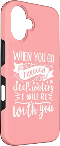 Vista 3 de iPhone 16 Bible Verse Isaiah 43:2 Christian Quote Motivational Gifts Case