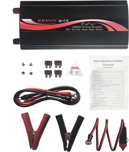 Vista 6 de Convertidor de inversor de corriente de coche de onda sinusoidal pura de 1000 vatios 12 V CC a 110 V 120 V CA 60 Hz con pantalla LED