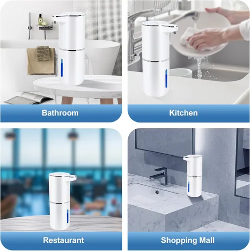 Vista 8 de Dispensador automático de jabón sin contacto – Dispensador de jabón líquido de manos para baño, volumen ajustable para líquidos gruesos y finos