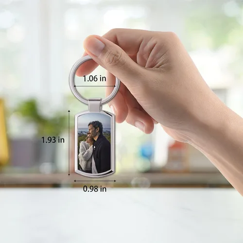 Vista 4 de Llavero personalizado de doble cara con impresión de imagen de aleación a color llavero de fotos personalizado regalos de texto personalizables